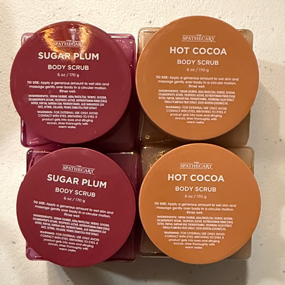 💡 3/$15 Spathecary Sugar Plum and Hot Cocoa Body Scrub Set